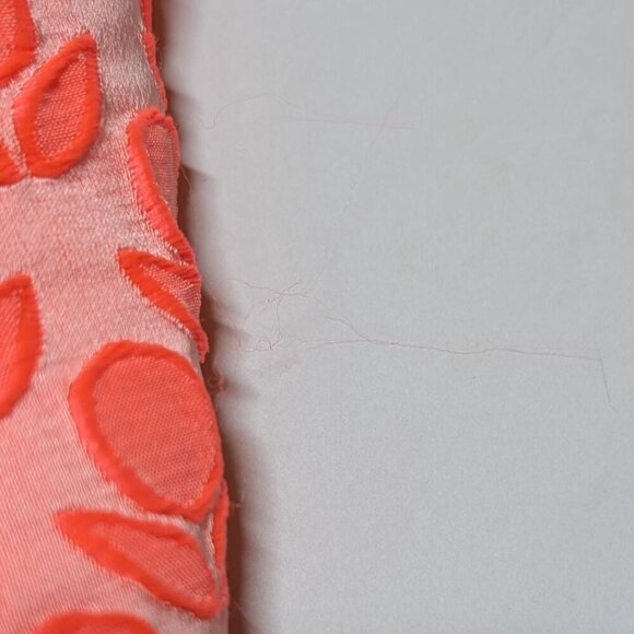 Milly Dress Floral Cloque Bernadene Mini Textured Embroidered Neon Melon Coral P - Picture 11 of 12